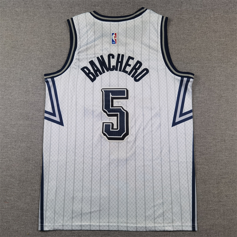 Men Orlando Magic #5 Banchero white 2024 2025 NBA jersey